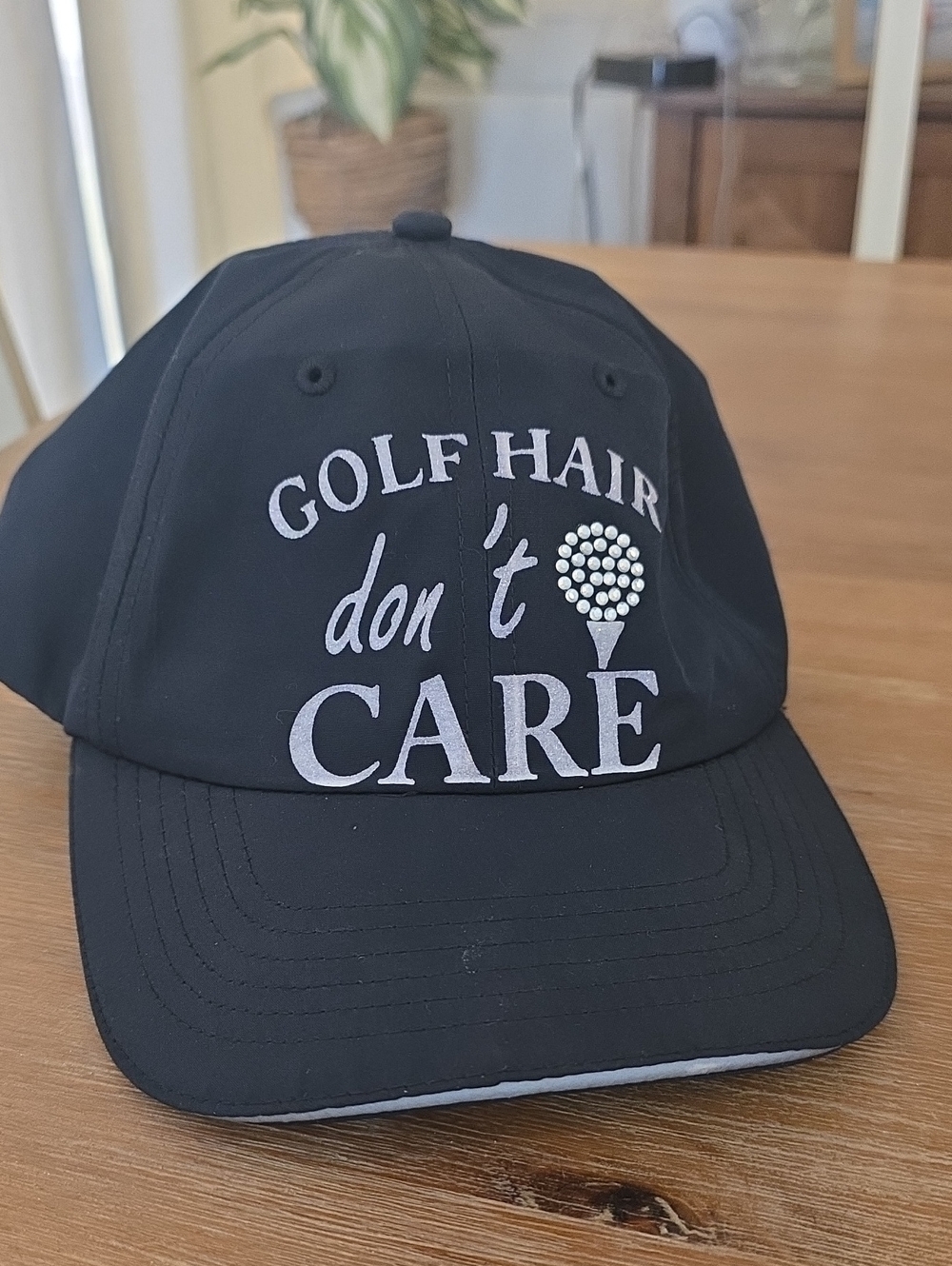 Black "Golf Hair Don't Care" Women's Baseball Cap